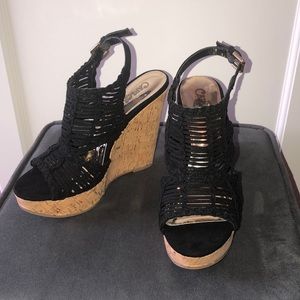 Carlos by Carlos Santana Black Wedges